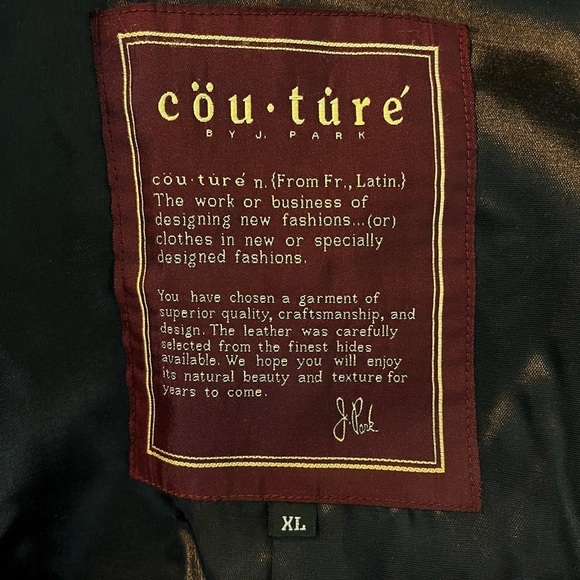 Couture by J Park Lamb Leather Blazer Coat Jacket 3 Button Flap Pockets Mens XL - Picture 2 of 11